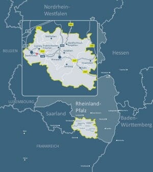 Karte Südwestpfalz, Rheinland-Pfalz